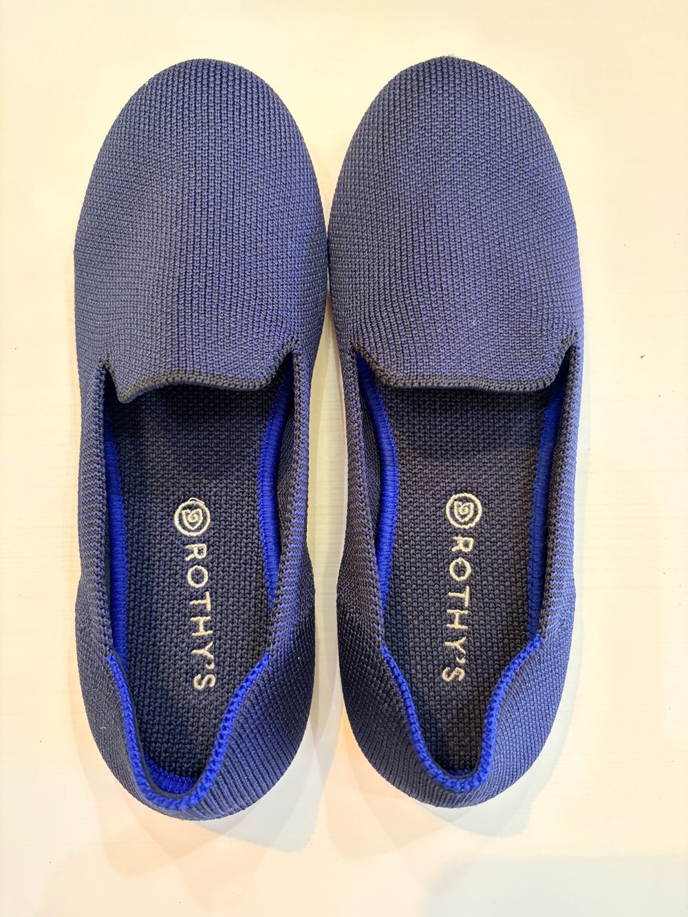 EUC Rothy's Kids Navy Knit Loafers - Size 2
